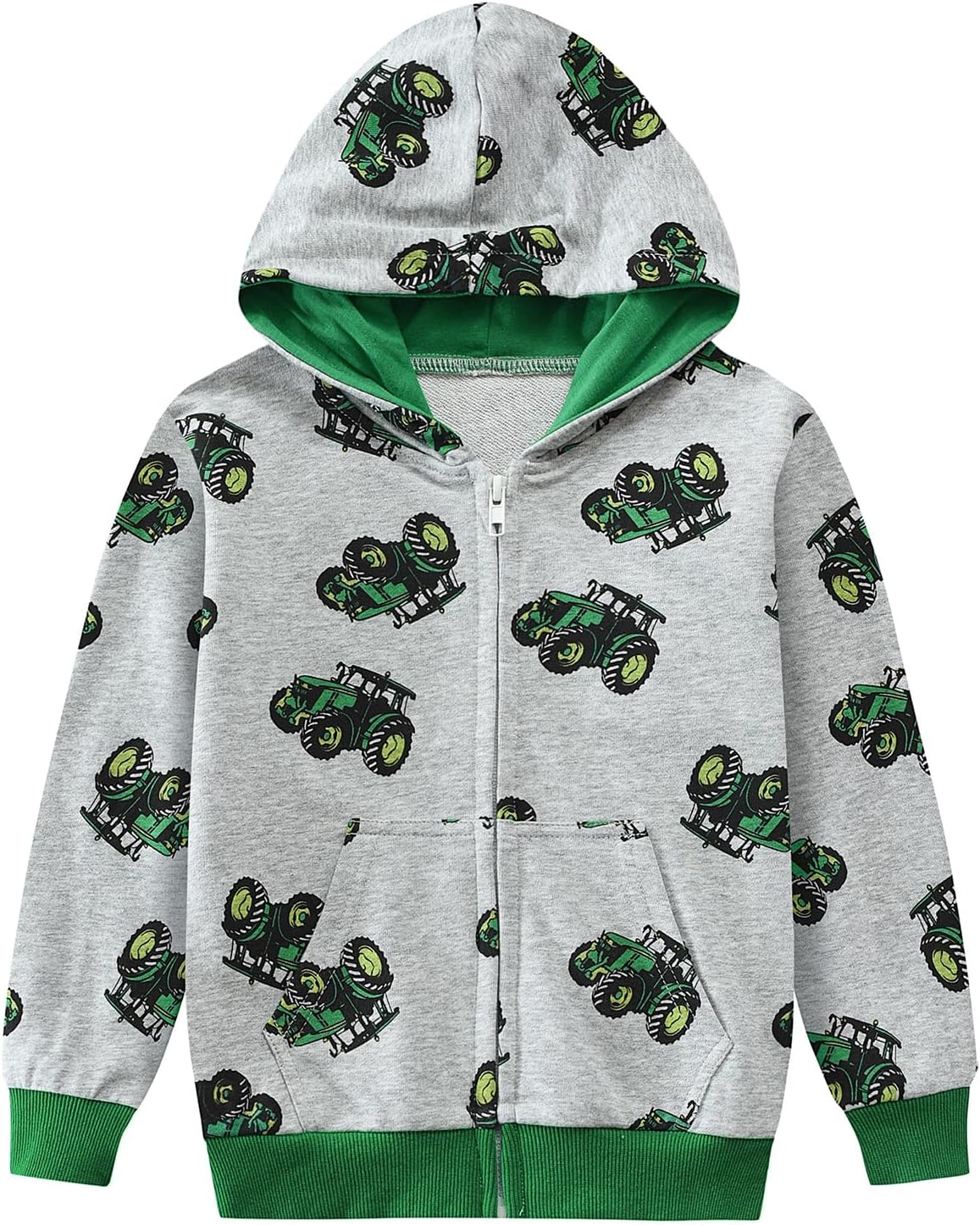 DDSOL Boy Zip-up Jacket Toddler Zipper Hoodie Hooded Sweatshirt Light Winter Fall Outwear 2t-7t