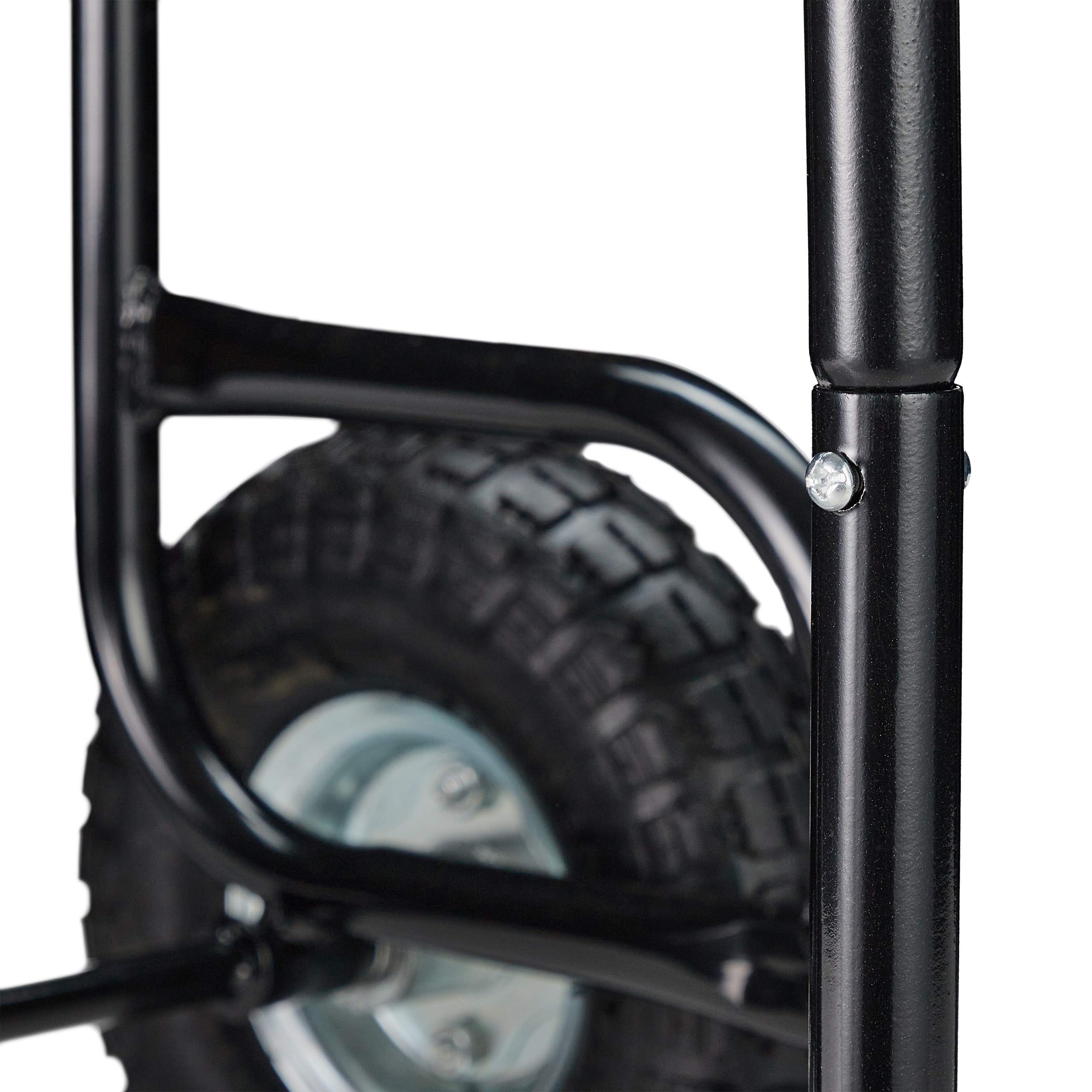 Relaxdays Carro para Leña con Ruedas, Carretilla Leños, Leñero con Funda Protectora, Acero, 60kg, para Almacenaje, Negro