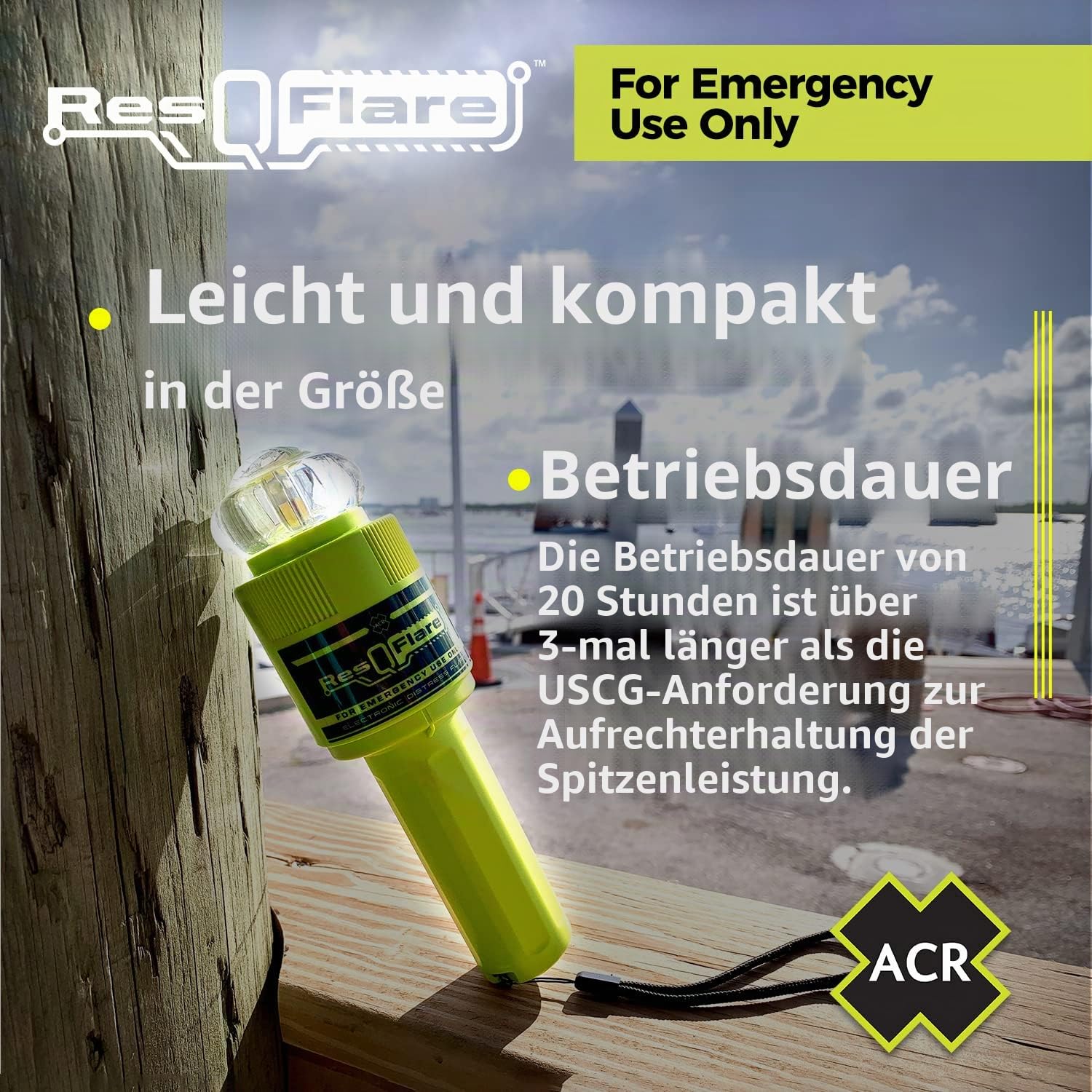 ACR ResQFlare Elektronische Distress E-Flare und Flagge, USCG zugelassener Ersatz für Pyrotechnic Flares – ACR 3966