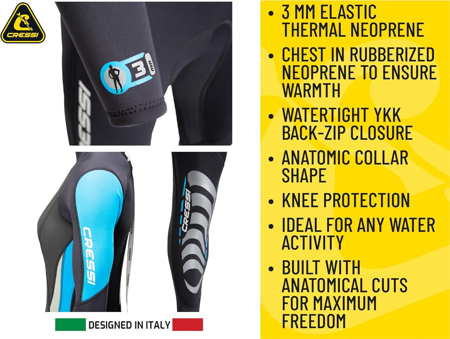 Cressi Ladies' Ultraspan Scuba Diving Wetsuit Made in Premium Material - Morea Designed in Italy: Quality Since 1946 - Image 4