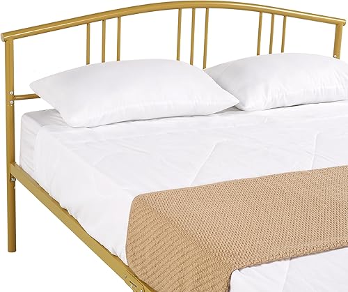 Miniatura 94 de VECELO Base de cama de tamaño individual con cabecera y estribo, base de colchón de plataforma metálica, listones de acero resistente, no necesita
