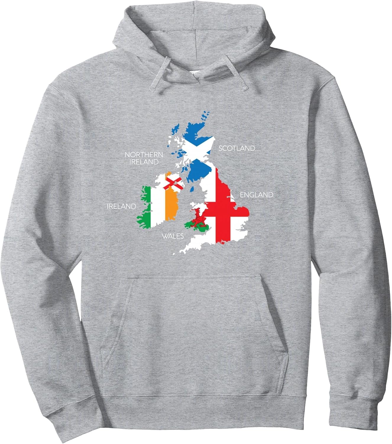 British Isles Sea Ireland Scotland Wales England Map Coins Pullover Hoodie