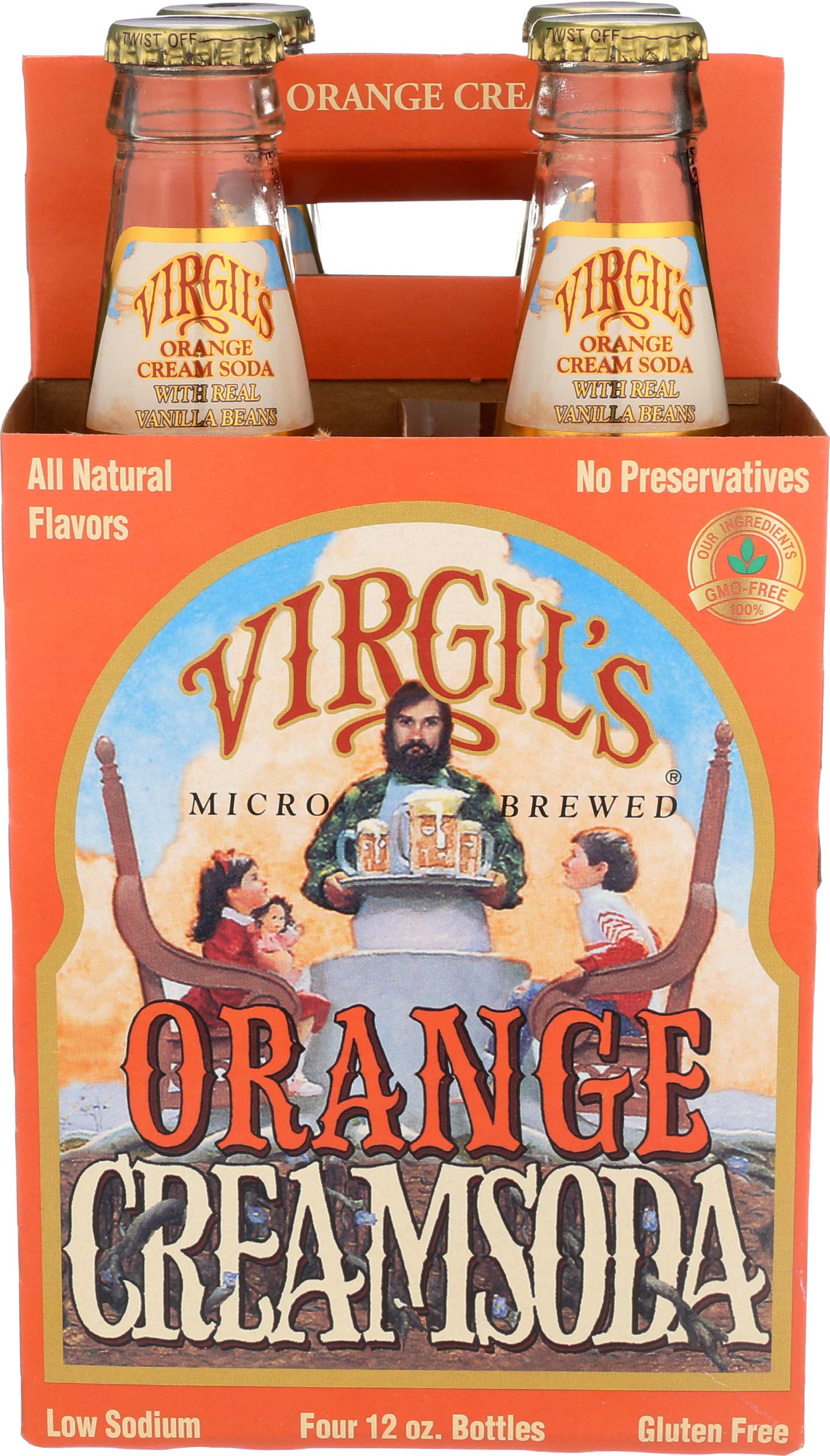 Virgilsorange Cream Soda, 4 ct, 48 oz