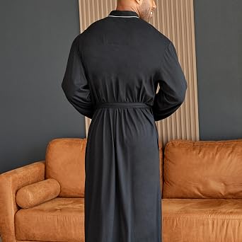 Alexander Del Rossa ADR Men's Cotton Knit Jersey Robe, Comfy Midweight Bathrobe with Pockets for Men, Fall & Spring A0860