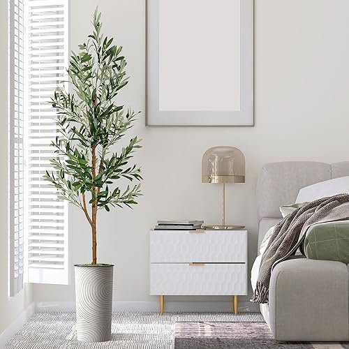 Miniatura 3 de Árbol artificial en espiral de línea geométrica con formas abstractas, árbol de seda de olivo falso para decoración del hogar en interiores y