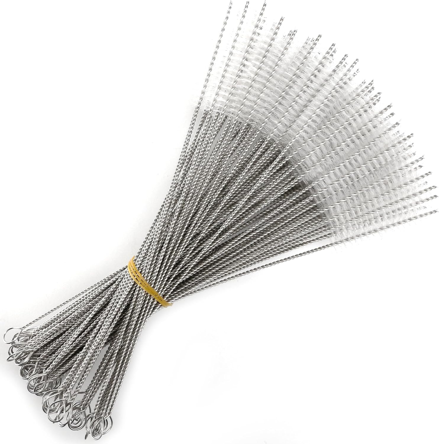 100Pcs Extra Long Straw Cleaner Brush Bulk - 8" x 3/8" (10mm) Resuable Drinking Pipe Cleaners, Stainless Cleaning Brush Set for Tumbler Sippy Cup Bottle Tube Tea Pot Spout