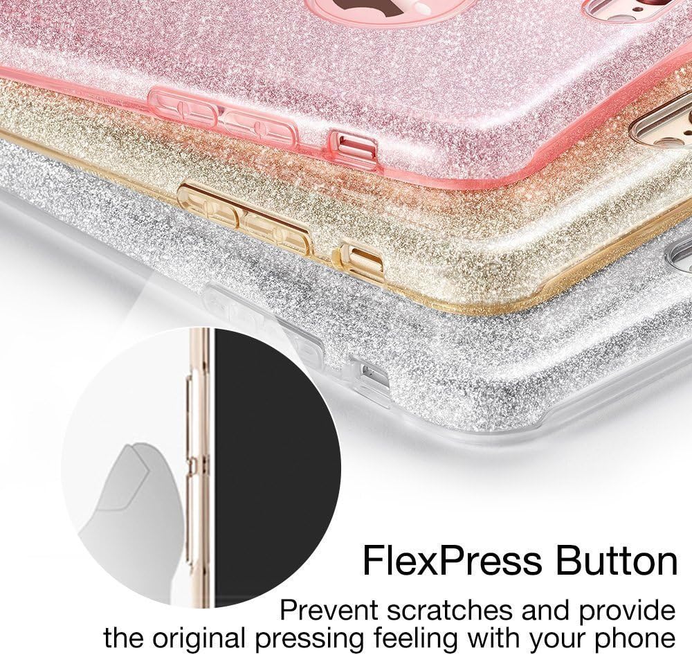 ERAGLOW iPhone 7 Plus Case, iPhone 7 Plus Back Cover Sparkle Shinning Protective Bumper Bling Glitter Case for 5.5 inches iPhone 7 Plus (Rose Gold)