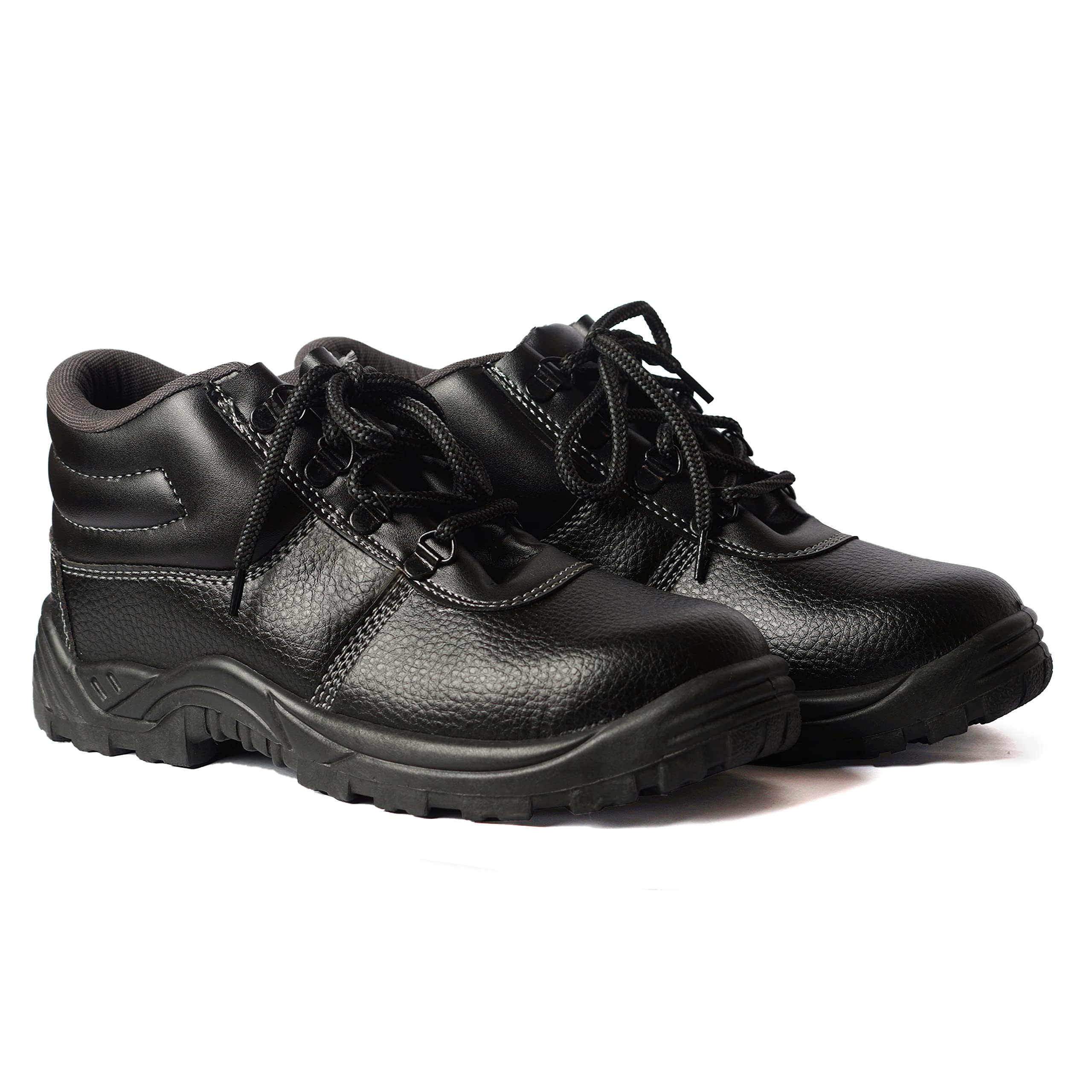 Robustt High Ankle Safety Shoes for Men & Women (Black), Light Weight for Industrial Work, 100% Rexcine, Oil & Chemical Resistant, Waterproof, Puchture Proof, Rugged Anti-Skid Shoes,UK-6 (B0BCGPPY82) Amazon Price History, Amazon Price Tracker
