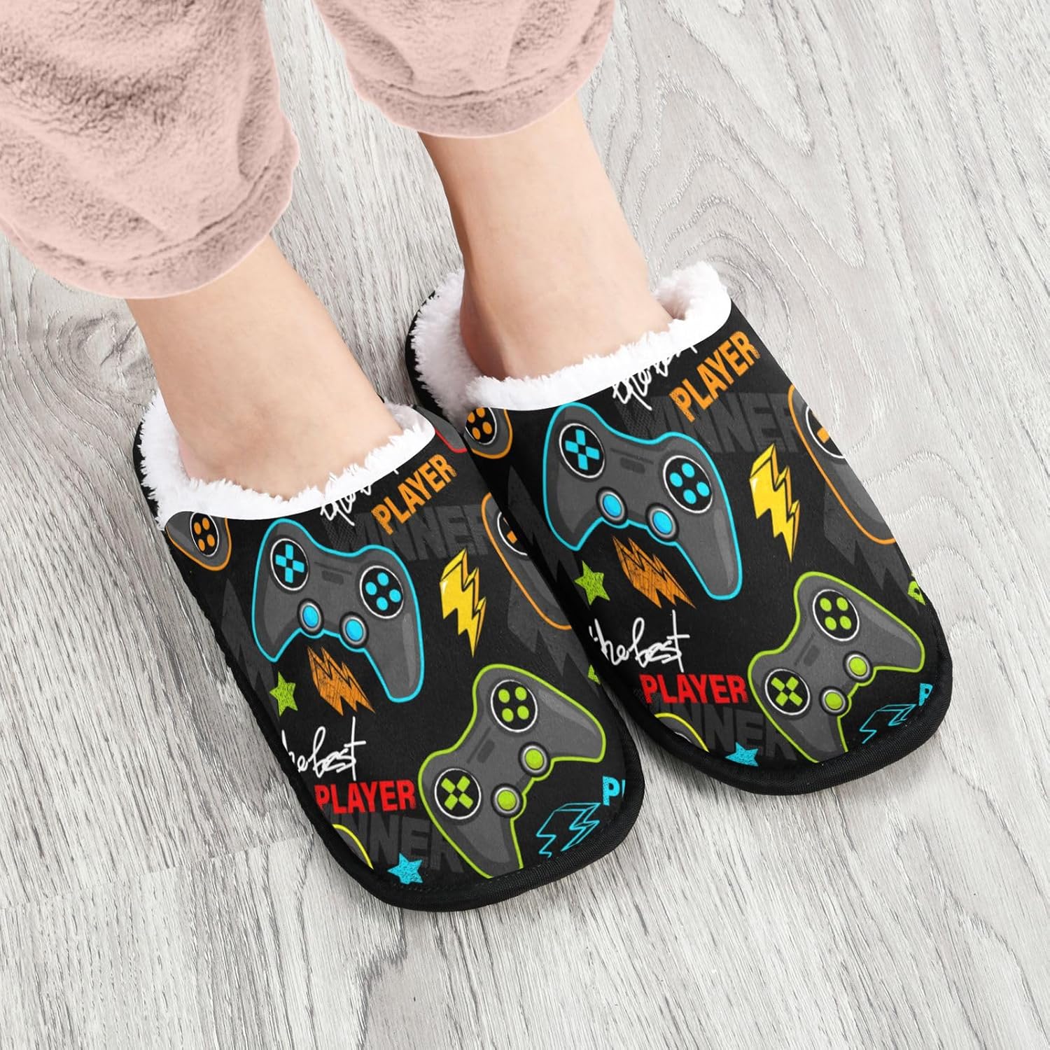 Colorful Video Game Slippers Soft Non-Slip Indoor Women Men House Slippers Home Shoes - Image 2