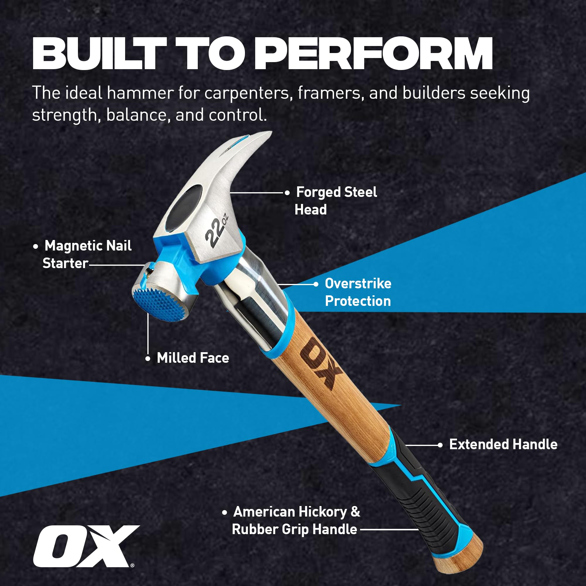 OX Framing Hammer - 22oz Durable Hammer -2