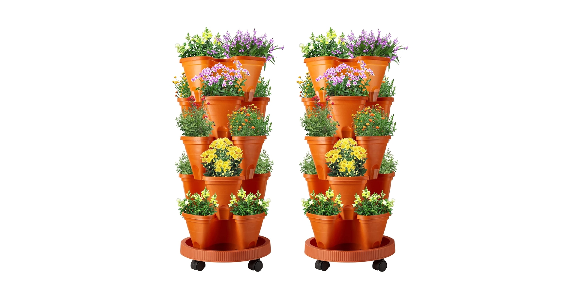 Amazon.com : Umigy 2 Set 5 Tier Stackable Planters Vertical