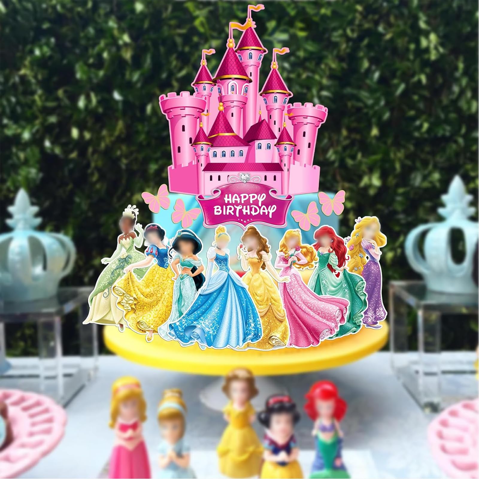14 Toppers Principessa Per Torte - Decorazioni Compleanno Bambine Con Bastoncini Legno - Foto 4