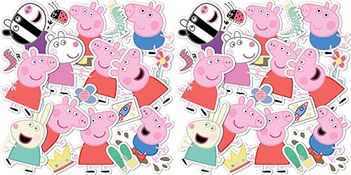 Vista 7 de Desert Cactus Pegatina de Peppa Pig – 19 calcomanías de vinilo de primera calidad para laptop, botella de agua, coche, álbum de recortes, decoración