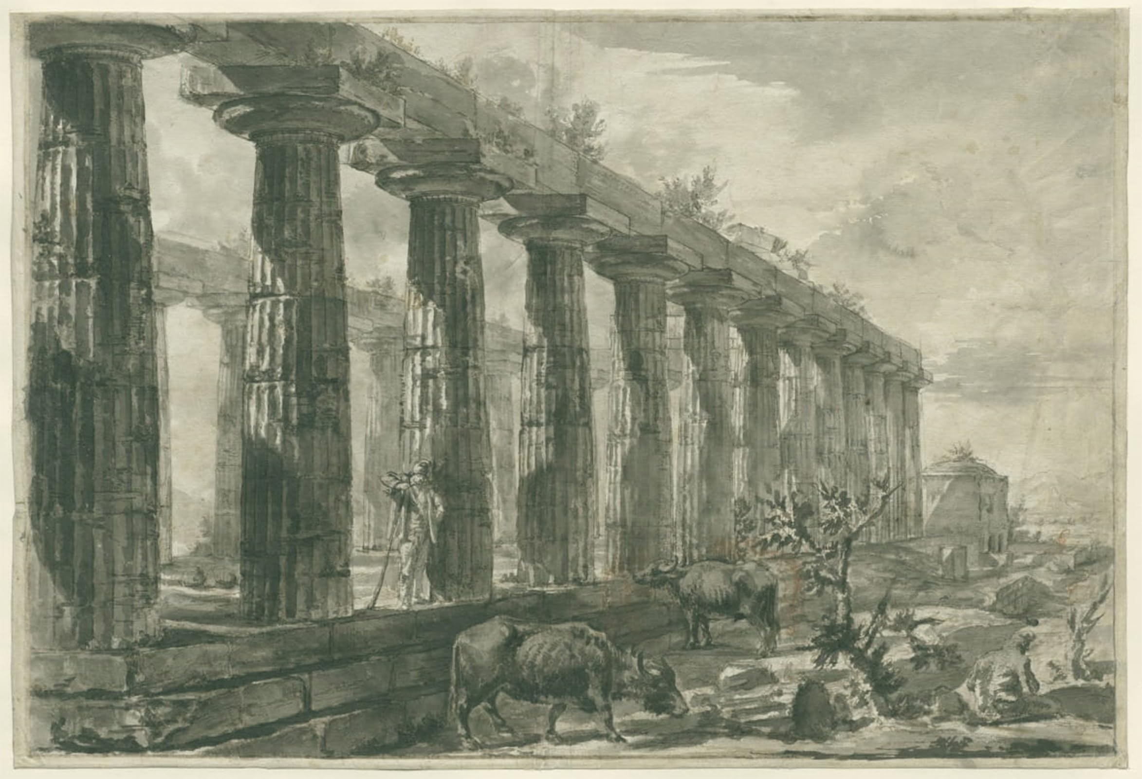 POSTERIIk Vintage Print Pop Art Landscape Artwork View of the Temple of ‘juno’ At Paestum by Battista Piranesi Art Prints for Office Home Decor 60x90cm