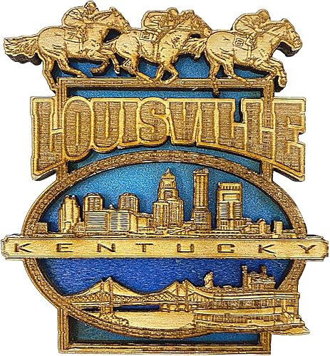 Miniatura 1 de Louisville, Kentucky - Imanes de recuerdo, decoración de cocina de madera tallada para refrigerador, pizarras blancas, 3.25 pulgadas