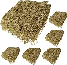 kiosbibi Paja de Simulación Tejas Techo De Paja Material IgníFugo Libre De Mantenimiento,Usarse como Gazebo Jardín Sombrilla Tiki Bar Di Paglia Decorazione(Size:6pcs,Color:Amarillo Ordinario)
