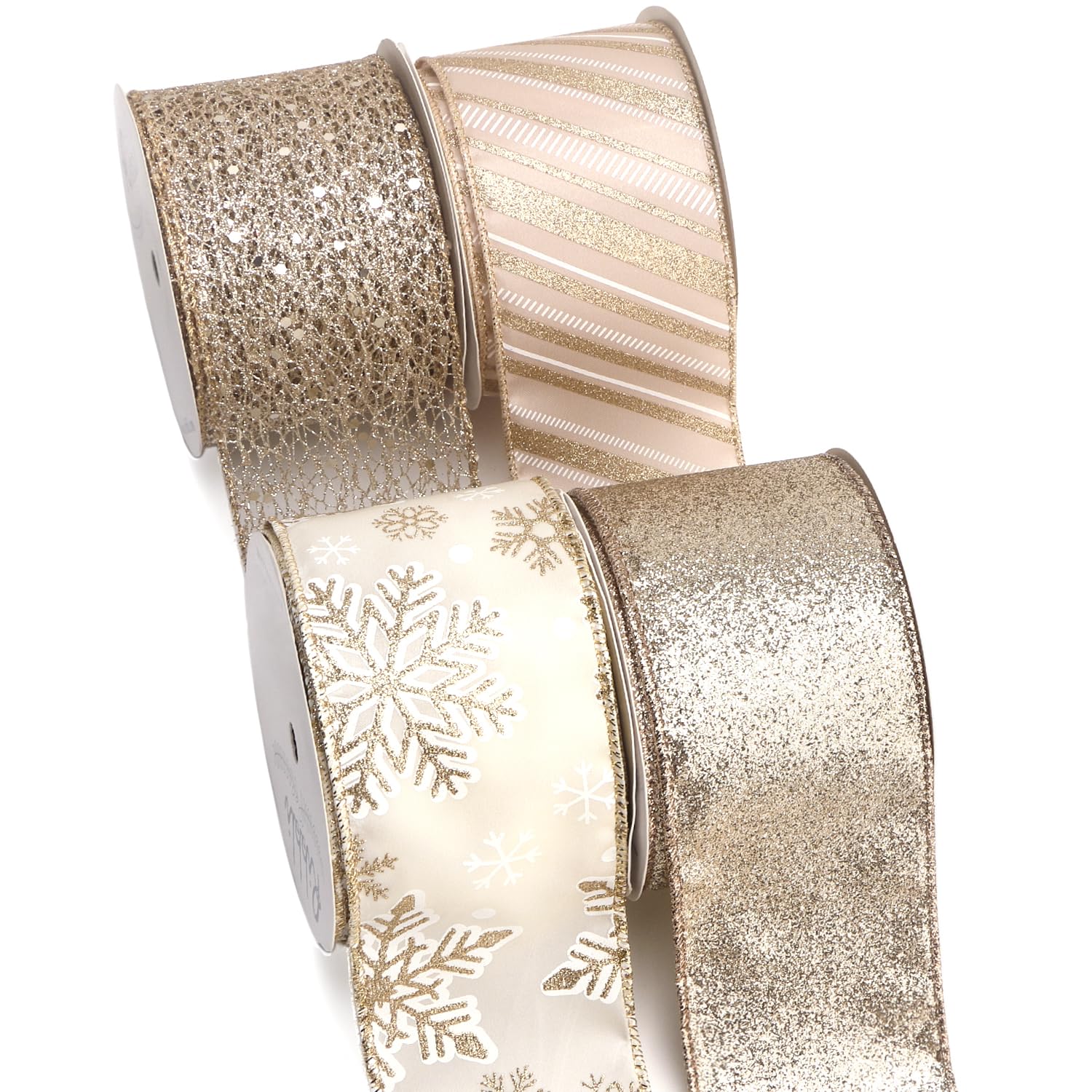 Amazon.com: Ribbli Champagne Gold Wired Ribbon for Christmas