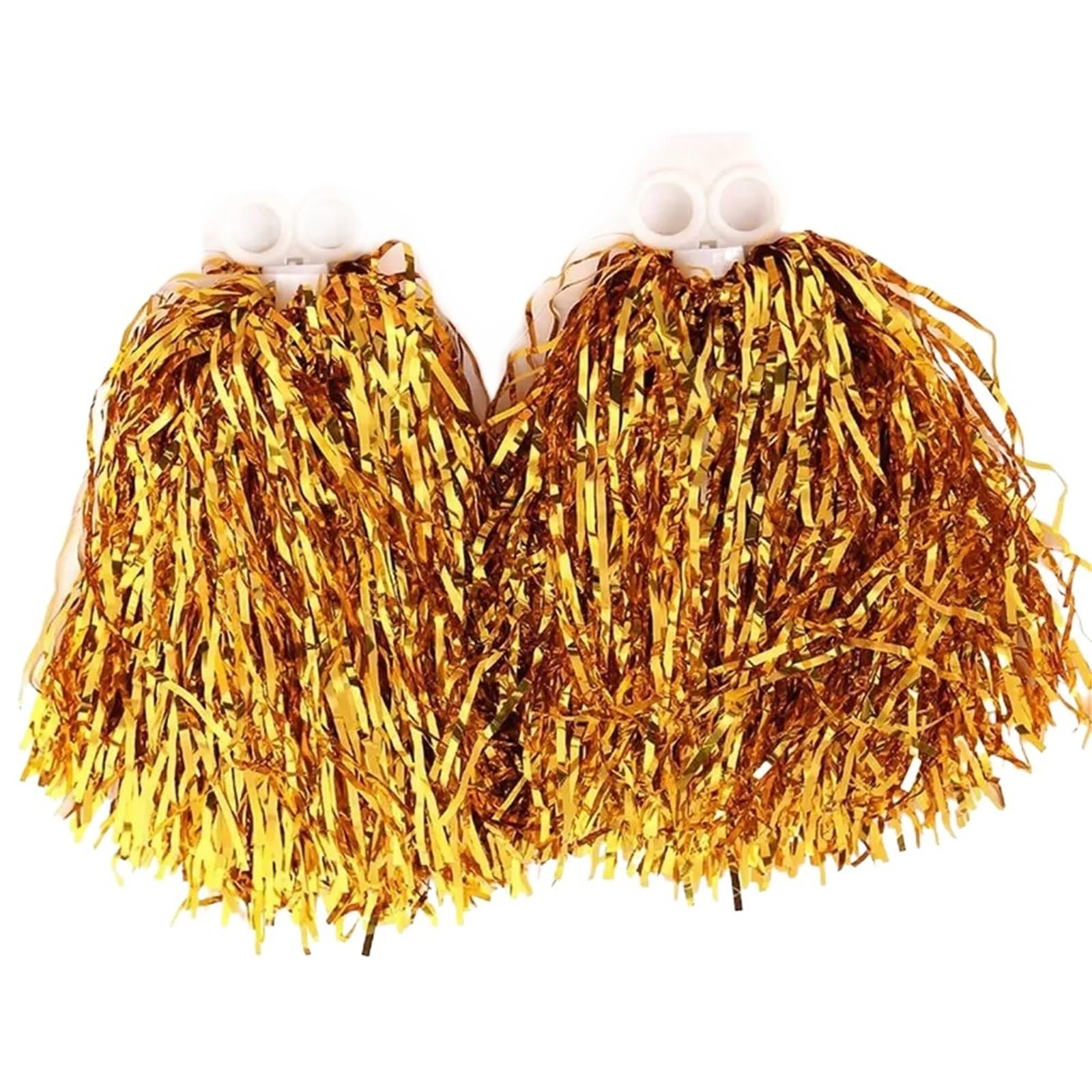 Pompom Fancy Competition Flower Dance Party Decorator Cheerleading Cheering Ball Cheerleader Pompoms for Cheerleaders(1pair Gold)