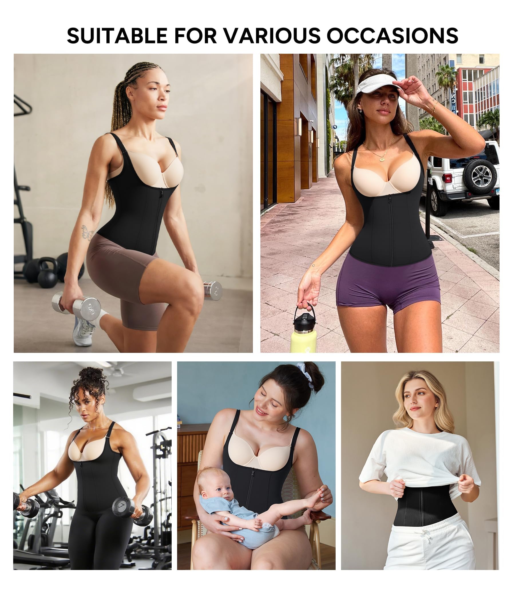 Junlan Fajas Reductoras Mujer Waist Trainer, Faja Colombiana Corsé Moldeadora Cinturón Abdomen Postparto Shapewear Body Shaper