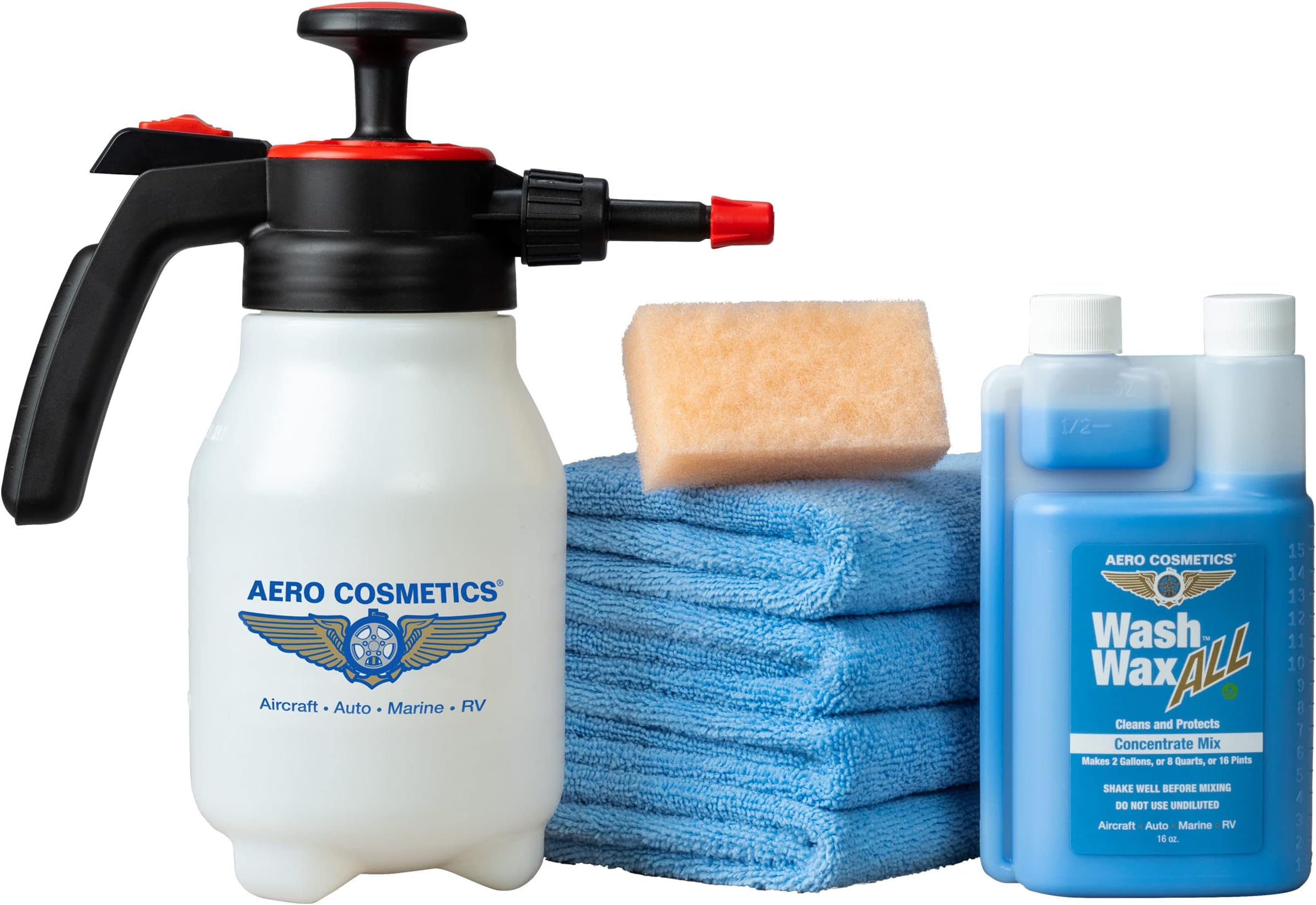 Wet or Waterless Car Wash Wax 16oz Concentrate Kit with Full Function Pressure