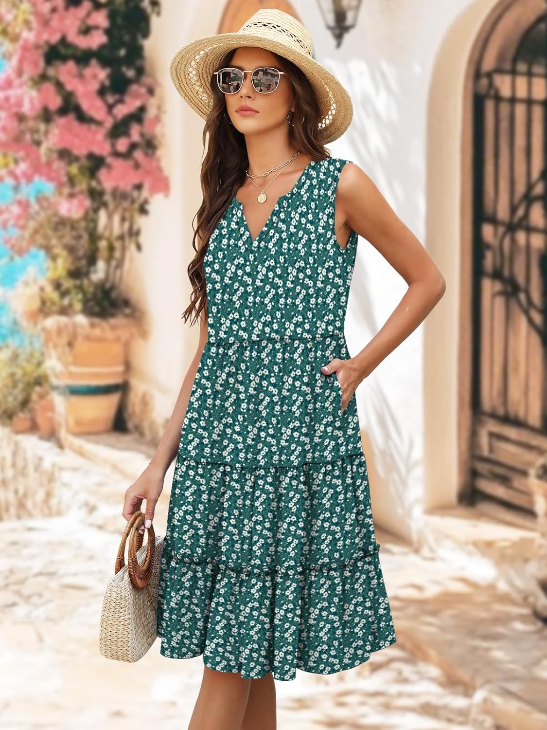 Summer Dresses for Women 2025 Elegant Classy Casual Maxi Graduation Midi Dress Date Outfits Spring Break Essentials Green - Image 3