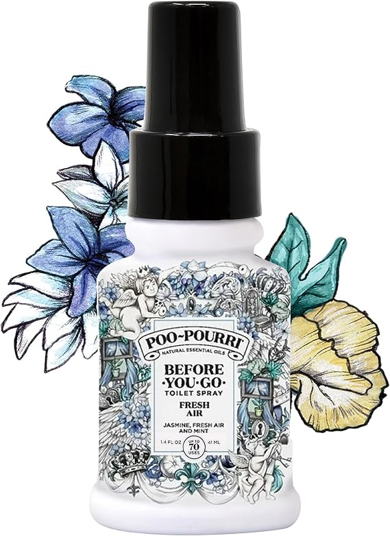 Poo-Pourri Toilet Spray, Fresh Air, 1.4 Fl Oz - Jasmine, Fresh Air and Mint 2 Pack
