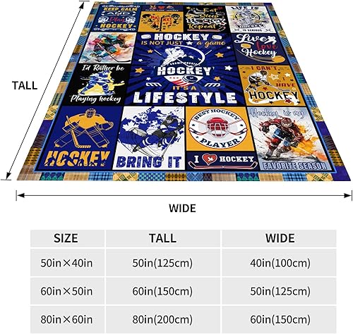 Miniatura 3 de JOPJOLIW Regalos de hockey sobre hielo, manta de jugador de hockey, manta de hockey para niños, regalos de hockey para hombres y niños, regalos de