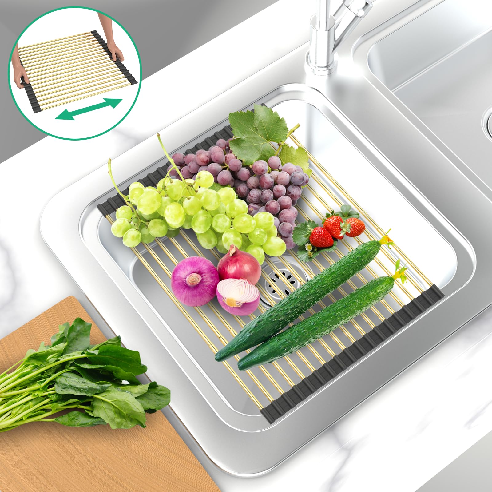 ARAINY Expandable Large Draining Rack - Image 3
