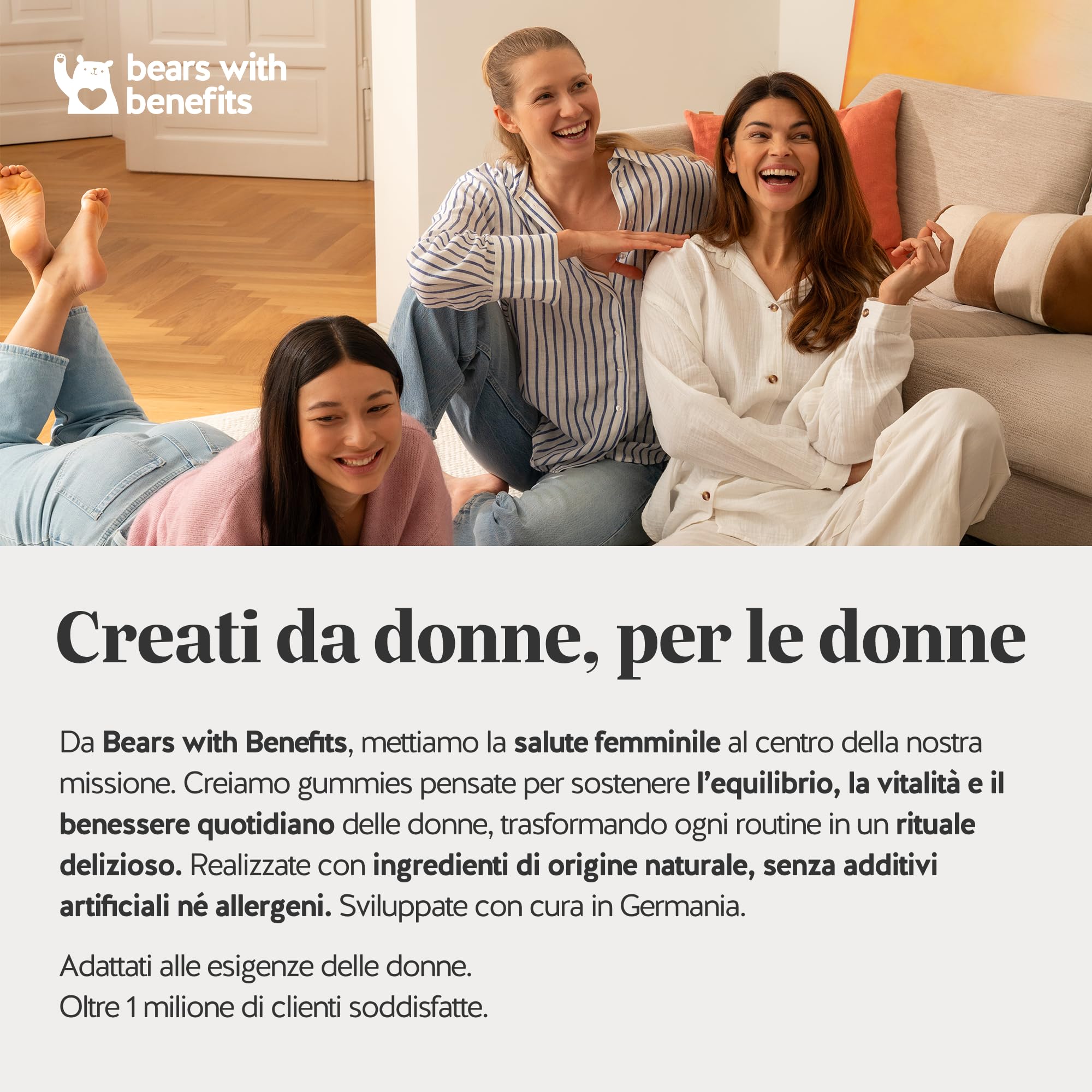 Bears with Benefits - Pack Trio per Capelli, Pelle e Linea - 3x30 pezzi | Pack Trio con Biotina per i Capelli, Rame per la Pelle e Cromo per il Metabolismo - Senza Zuccheri, Vegano