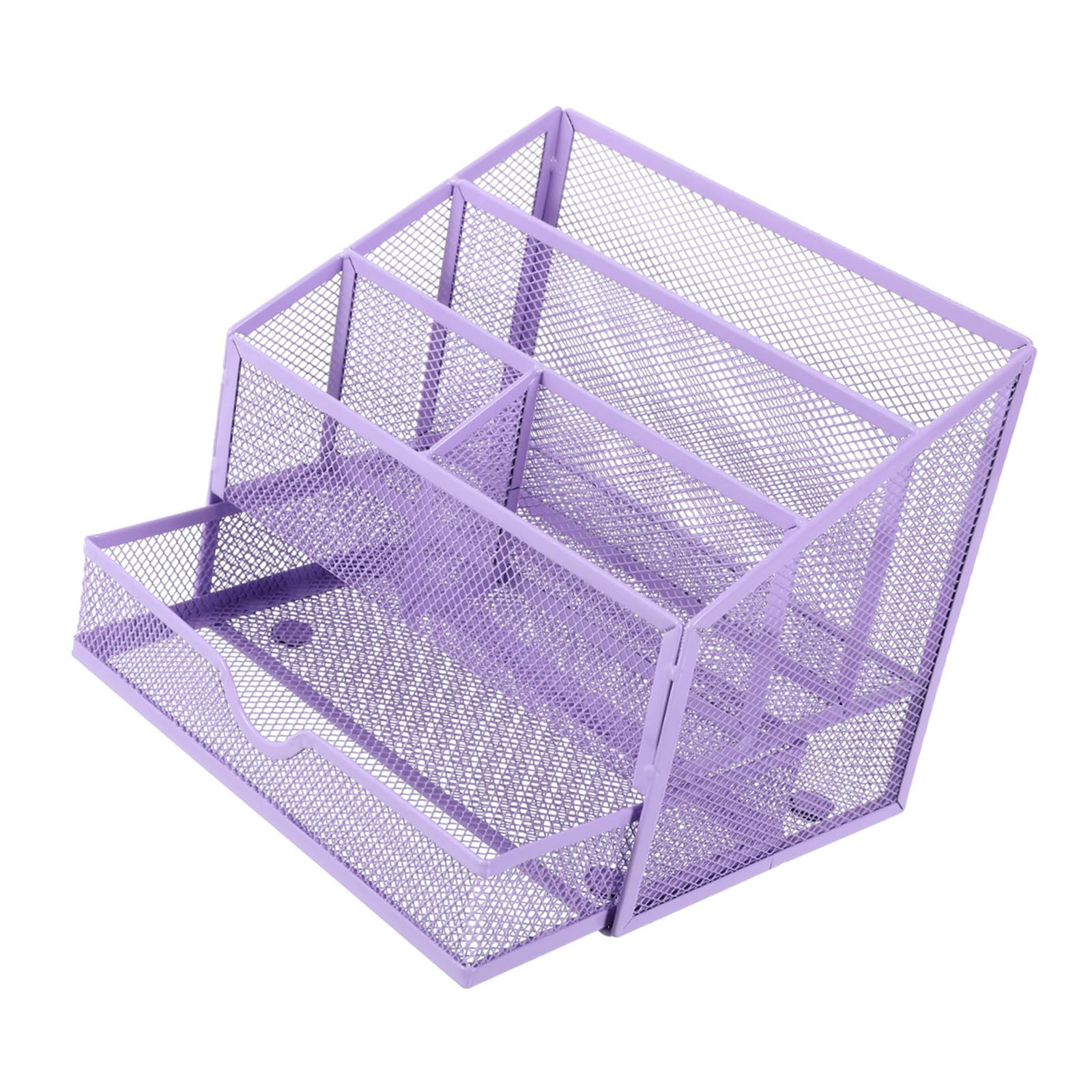 HZGFNBZ Multifunctional Metal Desk Pen Organiser with Sliding Drawer 5 Compartments File Letter Tray for Multifunctional