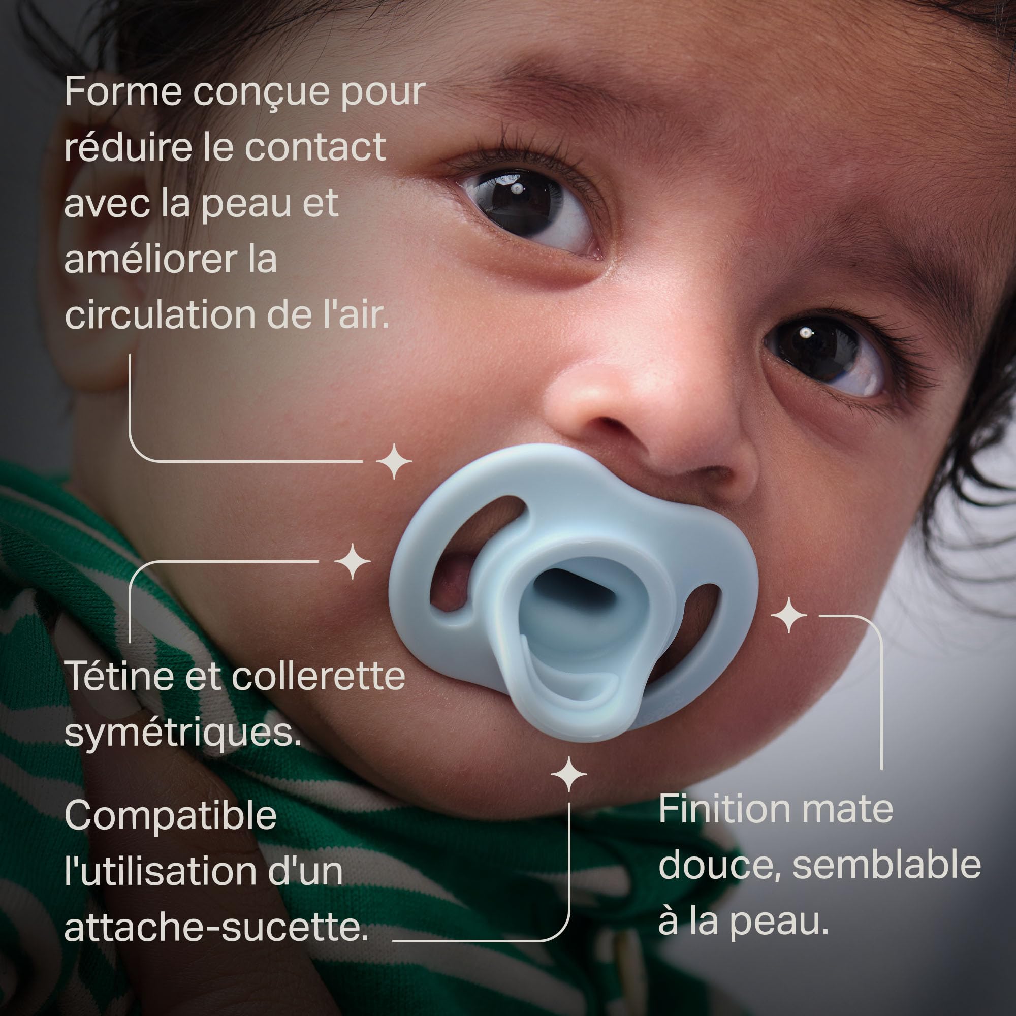 Tommee Tippee Sucette Ultra-légère Toujours en Place Jour & Nuit, 6-18 Mois, Lot de 4, Tétine Orthodontique, Conception Monobloc en Silicone, Effet Peau Douce, 2 Sucette Brille Dans Le Noir