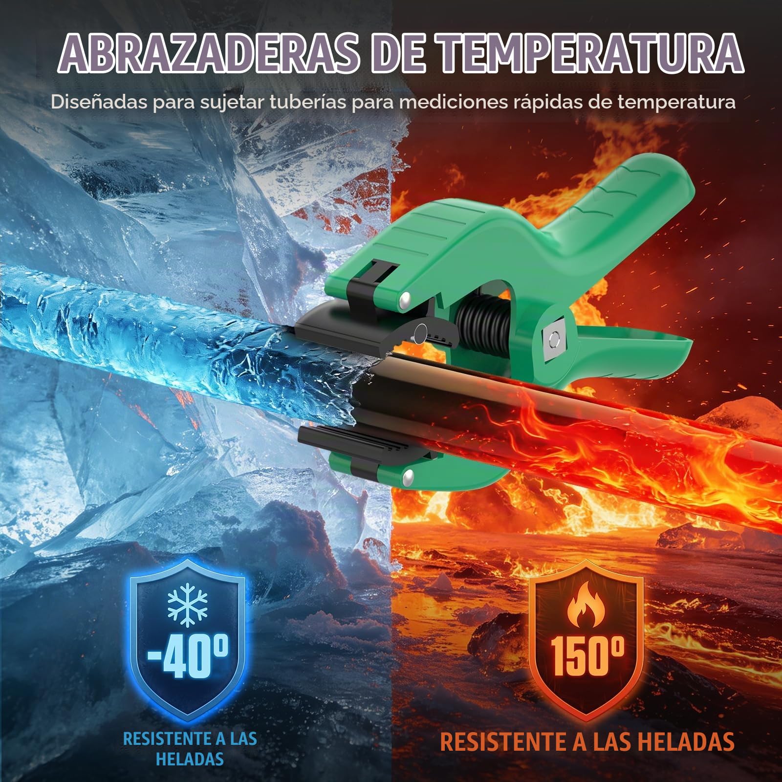 Manómetro digital HVAC medidor vacío temperatura refrigerantes | Compatible con 93 gases R32/R134a/R1234yf, doble lectura presión-temperatura, mangueras pinzas y maletín incluido