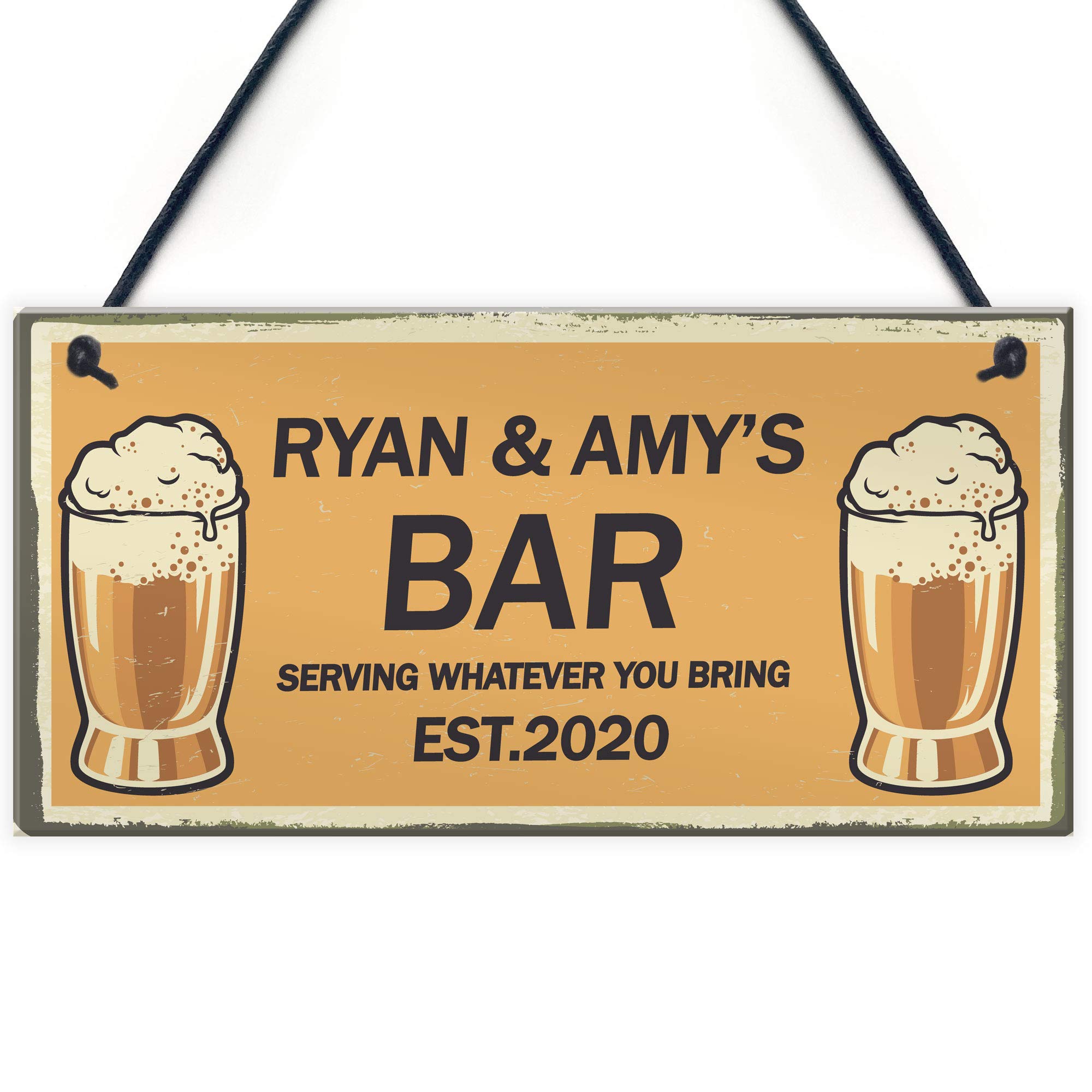 Red Ocean PERSONALISED Sign For Home Bar Man Cave Novelty Gifts For Him Bar Decor Gifts