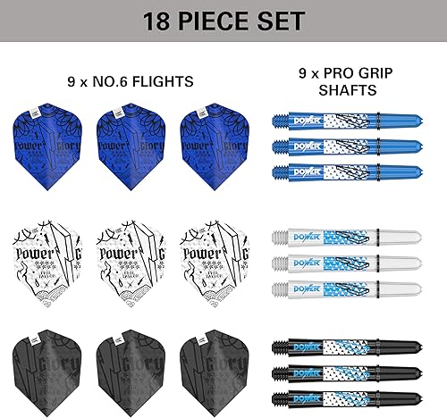 Miniatura 5 de Target Darts Phil Taylor Ink Design No.6 - Vuelos de dardos y vástagos intermedios (1.614 in) - 9 vuelos y 9 ejes en total