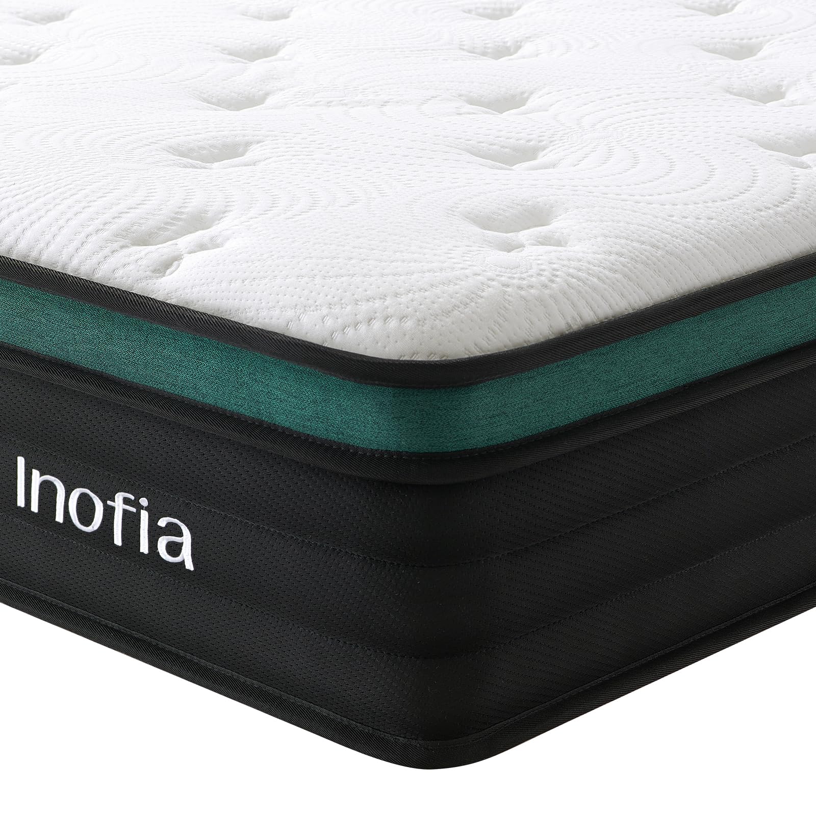 Inofia Super King Mattresses 6FT, 10.6 Inch Hybrid Mattress with Zoned Pocket Spring, Triple-Layer Support System for Enhanced Pressure Relief and Spinal Alignment