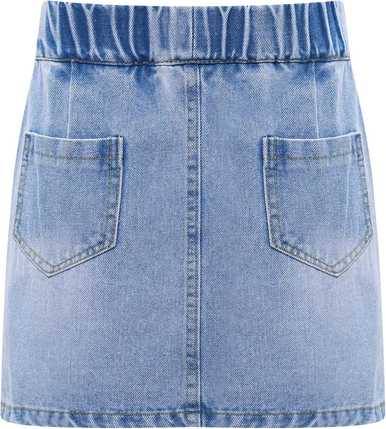 ranrann Y2k Denim Mini Skirt Girls Elastic Waist Pencil Short Jean Skirt 90s Grunge Girl Party Skirt