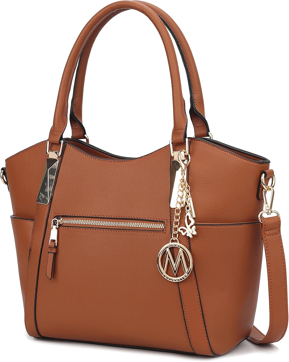 MKF Collection Tote Satchel Handbag for Women: PU Leather Shoulder Bag – Top-Handle Purse, Ladies Pocketbook By Mia K