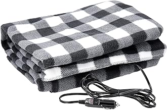 Stalwart 12V Portable Heated Blanket for Car, Truck, and RV Travel