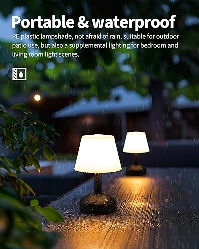 Miniatura 2 de KDG Modernas lámparas de mesa pequeñas inalámbricas, lámpara de escritorio portátil LED regulable, iluminación recargable de 5000 mAh con batería