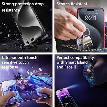 2-Pack Anti Blue Light Blocking Matte Screen Protector for iPhone Air (6.5-Inch),Anti-Glare,9H Tempered Glass,Full Coverage,Anti-Fingerprint,Auto Dust Removal,Bubble-Free