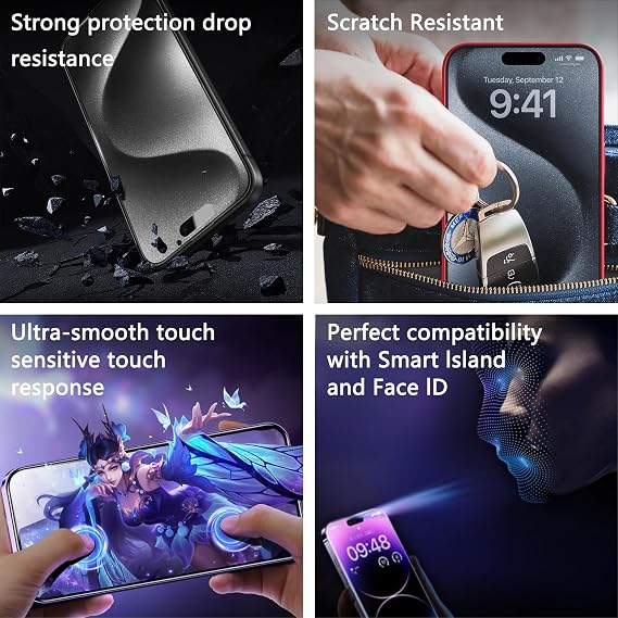 2-Pack Anti Blue Light Blocking Matte Screen Protector for iPhone Air (6.5-Inch),Anti-Glare,9H Tempered Glass,Full Coverage,Anti-Fingerprint,Auto Dust Removal,Bubble-Free
