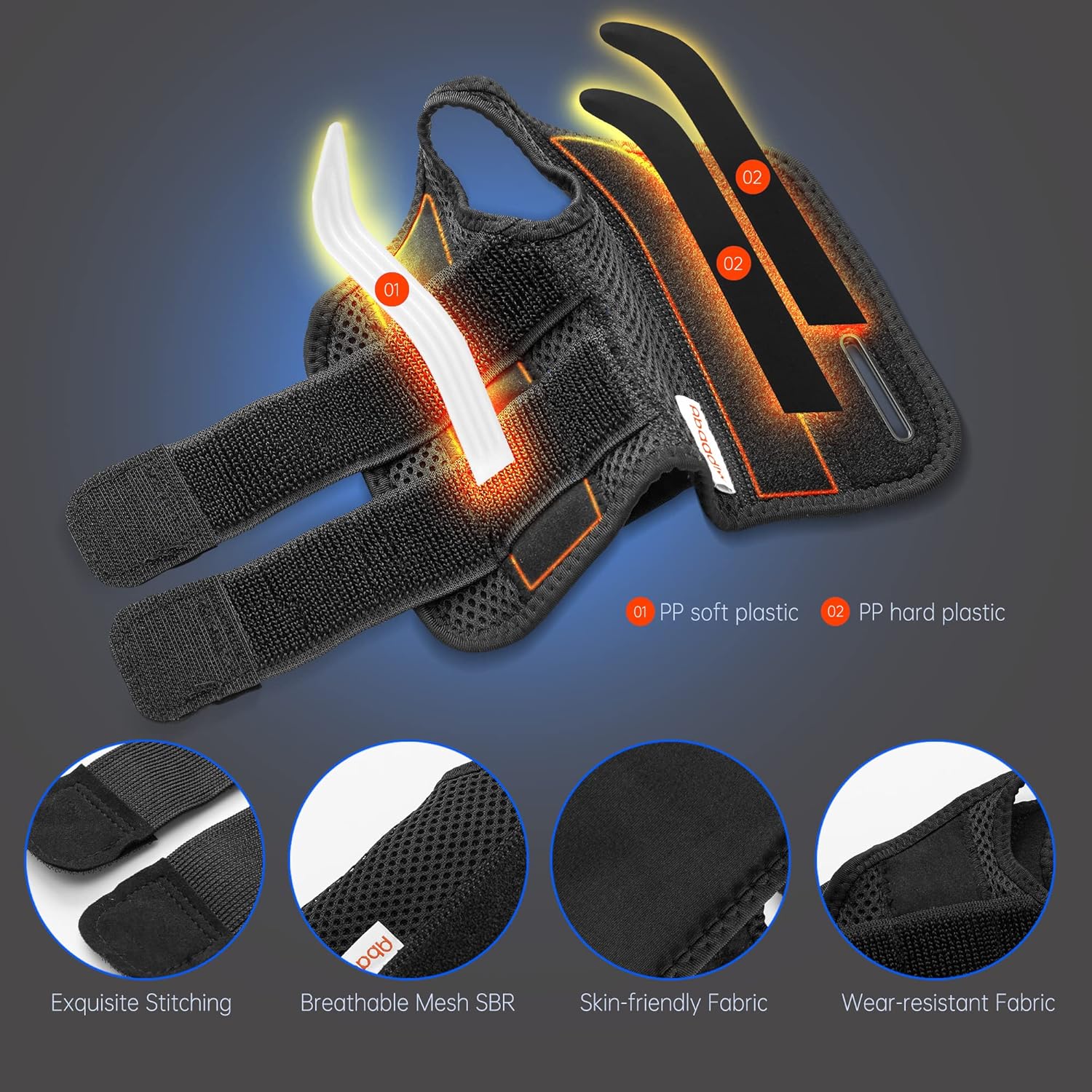 Abaadlw Splint Wrist Brace Compression Carpal Tunnel Recovery Wrist Guards for Men Women, Left Hand, S/M : Health & Household