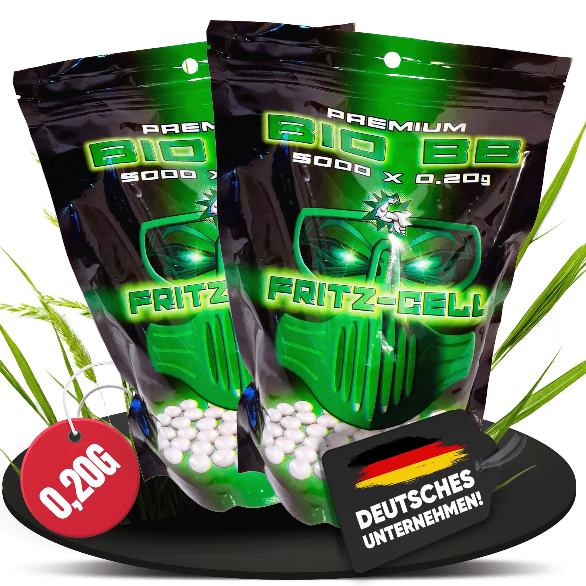 2 x Airsoft Softair Kugeln Fritz-Cell Premium Bio BBS 6 mm 0,20g Beutel 5000 Stück biologisch abbaubar