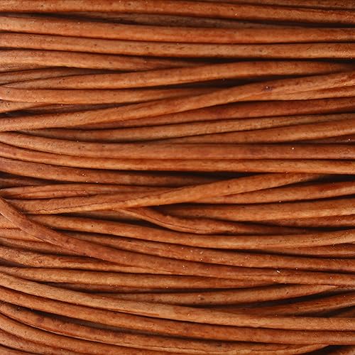 Miniatura 3 de The Beadsmith Cordón de cuero  Marrón claro envejecido teñido  Bobina de 0.039 in  25 yardas75.0 ft  Tanga de cuero indio buena para trenzar,