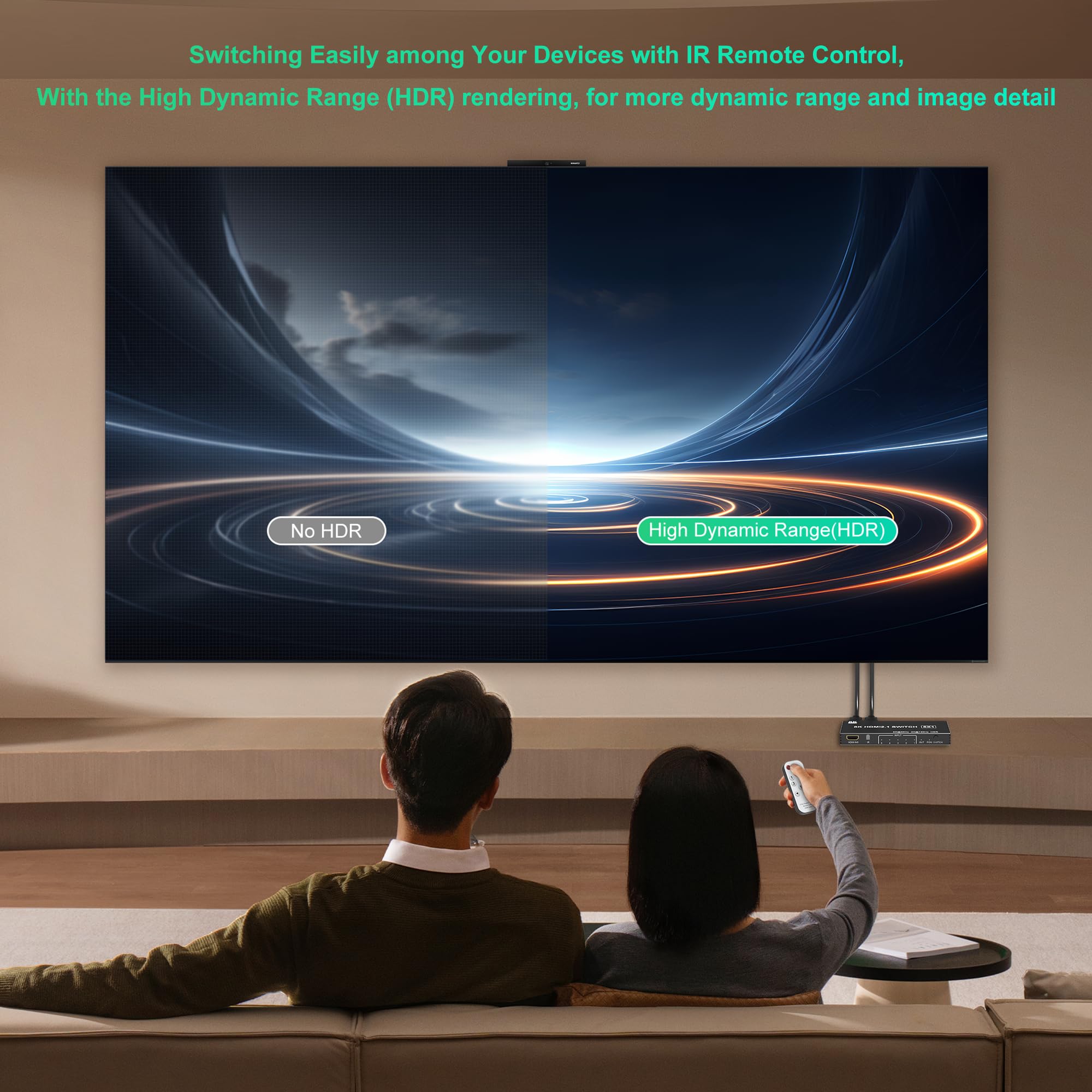 Switch HDMI 8K Splitter 5 porte HDMI Switcher con telecomando IR per Xbox, PS4, PC TV