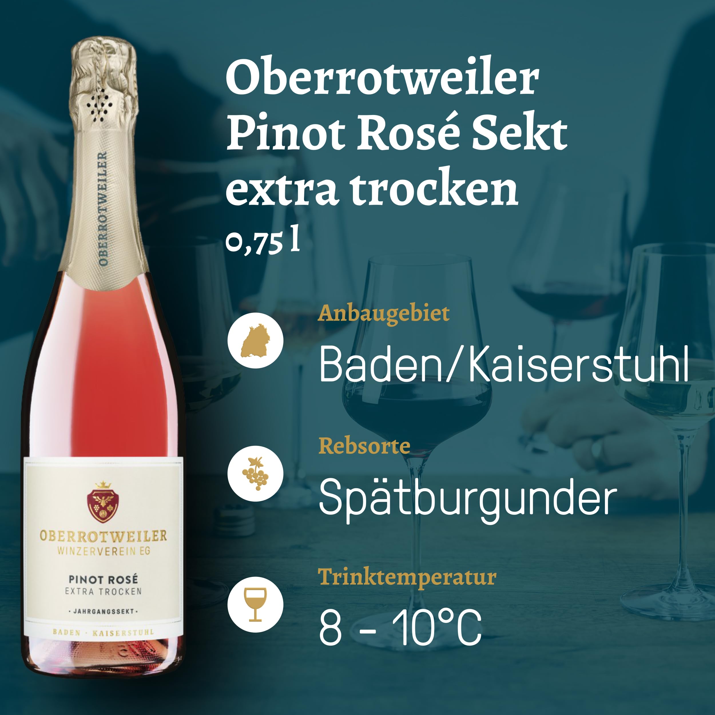 Oberrotweiler Bubbly Wein-Paket - Probierpaket mit Grauburgunder, Rosé & Muskateller Sekt extra trocken - feinperlig, frisch & perfekt als prickelndes Geschenk (3 x 0,75 l)