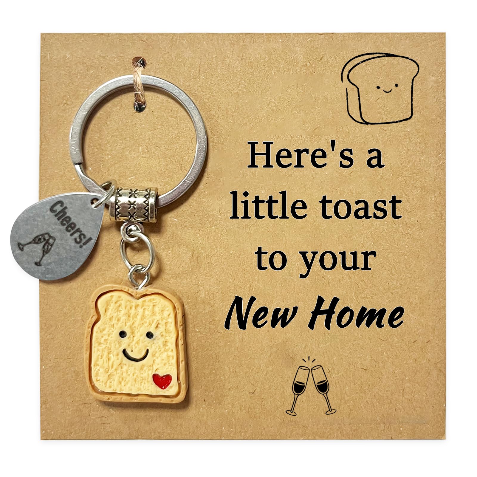 Virelle Women's Next Chapter Simulation Bread Toast Keychain For New Job Gifts For Congratulations Gift, Good Luck Charms, New Beginnings Gift, Divorce Gifts For Best Friend Keychain(Next Chapter)