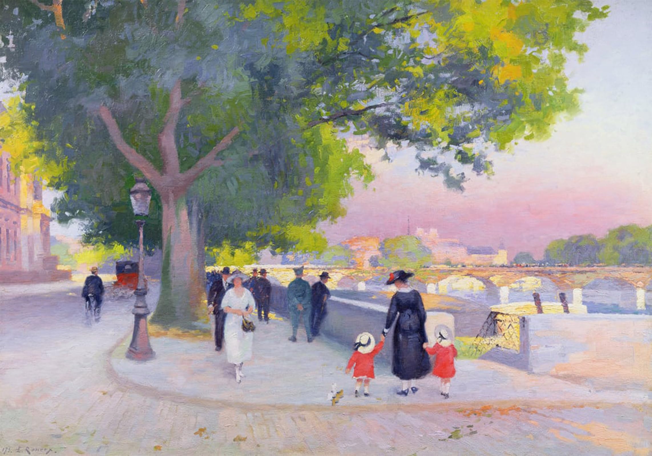 SERENDIPITP Aesthetic Poster Photo Wall Print Retro Picture Promenade on the Banks of the Seine in Paris by Jules Ernest Renoux Modern Wall Artwork for Home Decor 60x90cm