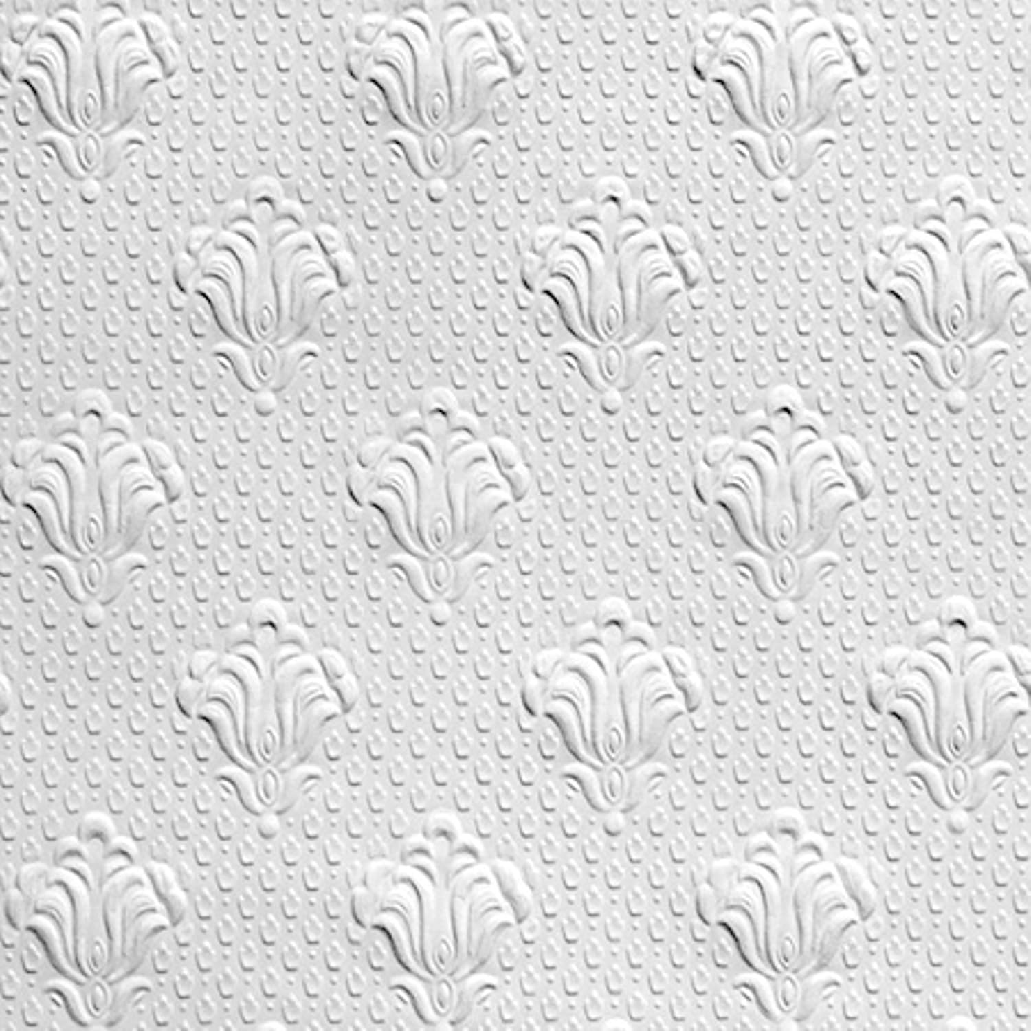 Brewster Home Fashions RD0669 Anaglypta Paintable Fleur De Lis Toss Wallpaper, 21-Inch by 396-Inch, White