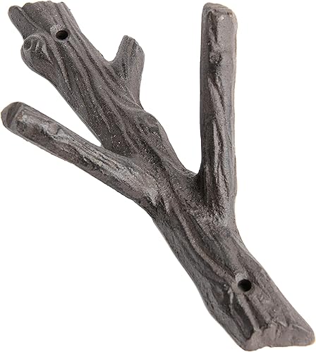 Miniatura 8 de Giftcraft Juego de 2 ganchos decorativos de rama de árbol, ganchos de pared de 3 ganchos, estante para toallas, chaquetas, sombreros, ganchos de